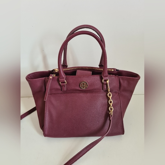 Tommy Hilfiger burgundy faux leather bag shoulder bag - Picture 5 of 16